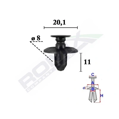 Abbildung von ROMIX C70620 Clip, Zier /Schutzleiste CITROËN: C Crosser SUV