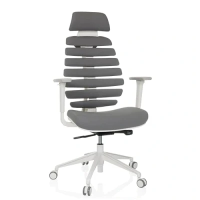 Abbildung von hjh OFFICE Profi Bürostuhl Ergo LINE W Drehstuhl mit ergonomisch geformter Rückenlehne inkl. Lordosenstütze, Dunkelgrau