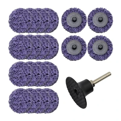 Abbildung von Merryland CSD Scheibe 50mm Farbe Rost für Stabschleifer, 50 mm Lila Reinigungsscheibe Entroster Metall Stahl Grobreinigungsscheibe Grobschleifscheibe 20 Stück Mit 6mm Schaft, DGTA022C1