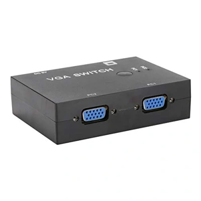 Abbildung von VGA Switchbox 2 PC zu 1 Splitter in Out Port Switcher Unterstützung VGA/XVGA/SVGA/UXGA Multisync Display Zweiwege Vedio Switch für TV
