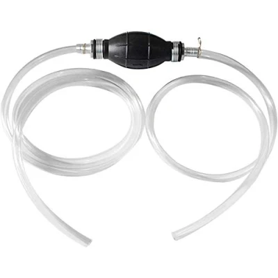 Abbildung von Poweka Handpumpe Wasser Benzinpumpe, Siphonpumpe Manuell für Gas Öl Kraftstoff Benzin Diesel, Benzinschlauch mit 2 strapazierfähigen PVC Siphonschläuchen Schlauchklemme (10 mm)