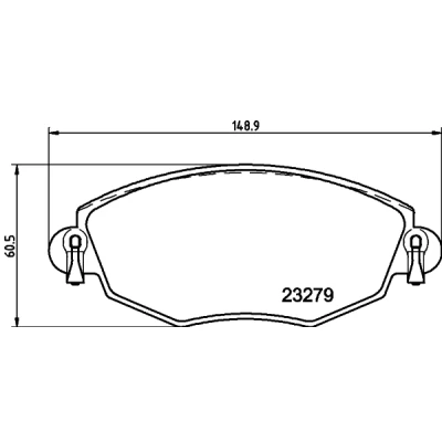 Abbildung von HELLA 8DB 355 009 071 Bremsbelagsatz nicht für Verschleißwarnanzeiger vorbereitet mit Bremssattelschrauben FORD: MONDEO 3 Stufenheck, Kombi