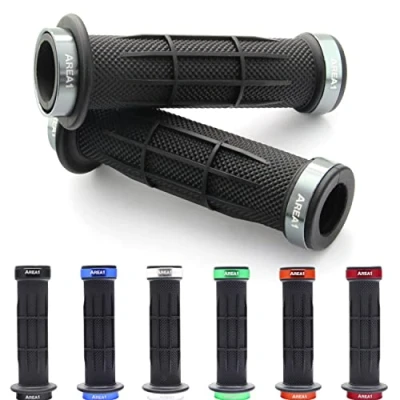 Abbildung von Universal Fahrrad/E Bike/Quad/ATV Lenkergriffe Griffgummis 2 x 22mm (Stripe) (Grau)