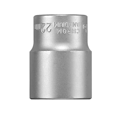 Abbildung von kwb 22 mm Kraft Steckschlüssel Einsatz aus CV Stahl (Antrieb: 1/2 Zoll Innenvierkant, Wellenprofil, Ecken gerundet, Schonung der Kanten, matt verchromt)