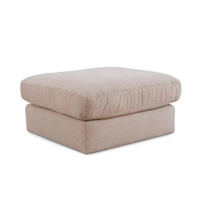 Abbildung von CAVADORE XXL Hocker Fiona / Mega Beistellhocker mit weicher Polsterung Quadratisch 97 x 90 Cordstoff Creme