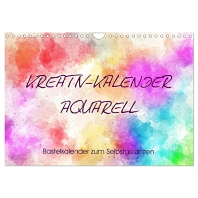Abbildung von Kreativ Kalender Aquarell. Bastelkalender zum Selbstgestalten (Wandkalender 2025 DIN A4 quer), CALVENDO Monatskalender