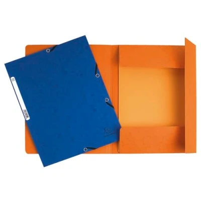 Abbildung von Exacompta 55302E Packung (mit 10 Sammelmappen, mit Rückenetikette, 355 g, 3 Klappen, Gummizug, DIN A4, 21 x 29,7 cm) Stück blau