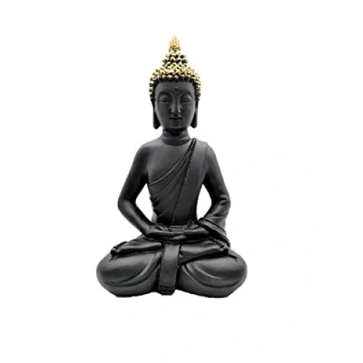 Abbildung von Geschenkestadl Buddha Figur 30 cm Schwarz Gold Skulptur Feng Shui