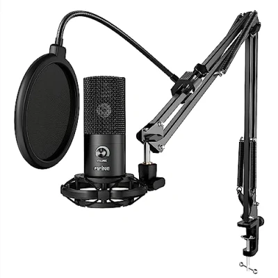 Abbildung von FIFINE Streaming Mikrofon PC mit Arm, USB PS4 PS5 MAC, Popfilter, Shock Mount, für Gaming Podcast Studio