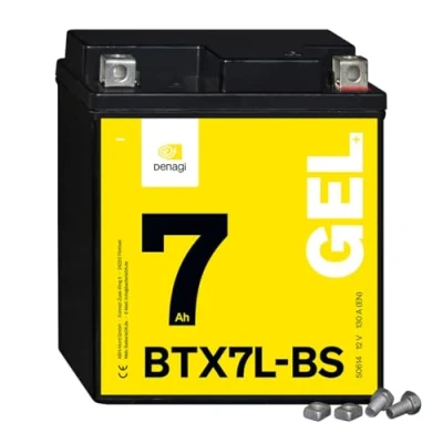 Abbildung von Denagi 50614 GEL BTX7L BS Motorradbatterie 12V 7Ah, Ersetzt YTX7L BS, wartungsfrei versiegelt vorgeladen