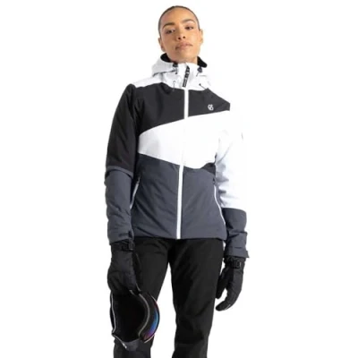 Abbildung von Dare 2b Damen Ice Jacket Jacke, Weiß/Ebenholzgrau, 44