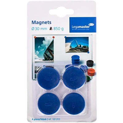 Abbildung von Legamaster 7 181203 4 Haftmagnete C und Blister 30 mm, Circa 850 g, blau