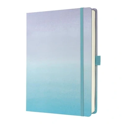 Abbildung von Sigel JB100 Notizbuch Bullet Journal Jolie, Dot Lineatur, dickes 120 g Papier, A5+, blau, 200 Seiten, Hardcover mit beschichtetem Stoff, Gradient Sky, vegan, aus nachhaltigem Papier