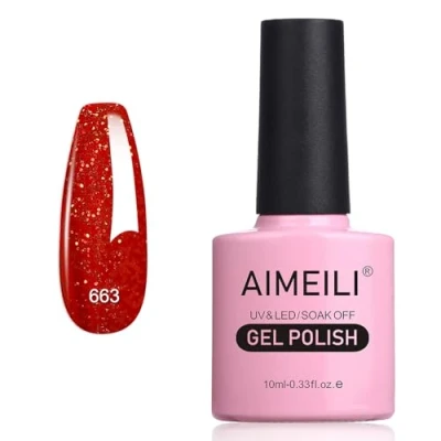 Abbildung von AIMEILI Glitzer Gel Nagellack UV LED Soak Off Mit Glitzerpartikel Sparkle Nail Polish Luminous 10ml 663
