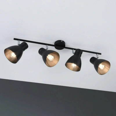 Abbildung von Paulmann 66762 Spotlight Davy 4 flammig max. 4x20 Watt Deckenleuchte Schwarz Spot Metall E27 Deckenstrahler ohne Leuchtmittel