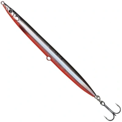 Abbildung von Savage Gear Sandeel Pencil 12,5cm 19g Meerforellenköder, Farbe:Black &amp; Red UV