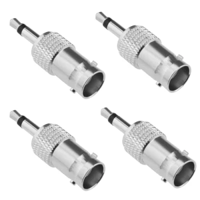 Abbildung von Be In Your Mind 4 Stück 3,5 mm Mono auf BNC Adapter, Buchse TS Stecker, Vernickelt, CCTV Überwachungskameras, Drahtlose Antennen