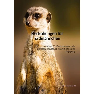 Abbildung von Bedrohungen für Erdmännchen: Ursachen Bedrohungen, wie Lebensraumverlust, Krankheiten und Bejagung