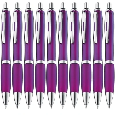 Abbildung von ZENSCRIBE® Ergonomische Kugelschreiber 10 Stück, Premium Set Hochwertig, Rutschfester Kulli für einfaches &amp; weiches Schreiben, Blauschreibender Lila