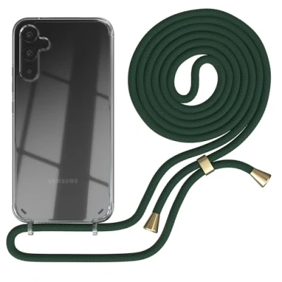 Abbildung von EAZY Case Handykette kompatibel mit Samsung Galaxy A34, Hülle Band, Tasche Kette Schultertasche Crossbody Bag, Transparent Schnur in Unifarben Grün