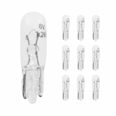 Abbildung von Ampoule lampe standard 6v 1,2w culot w2x4,6d bulb t5 wedge blanc (compteur et clignotant) (boite de 10) (lampe pour scooter peugeot)