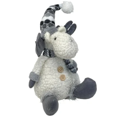 Abbildung von Dadeldo Living &amp; Lifestyle Dekofigur Rentier Weiss Stoff 30cm Weihnachtsdeko