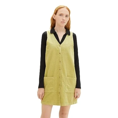 Abbildung von TOM Tailor Denim Corduroy Pinafore Dress Freizeitkleid, Damen, Größe: Large, Dusty pear green