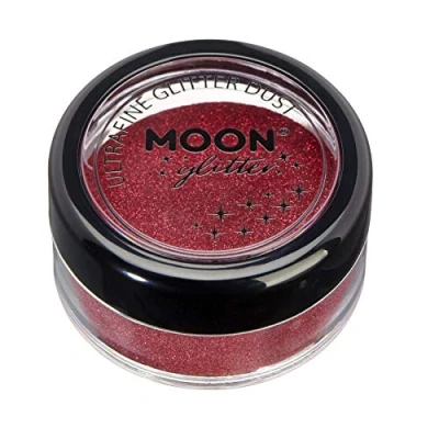Abbildung von Klassischer ultrafeiner Glitter Staub von Moon 100% kosmetische Glitzer für Gesicht, Körper, Nägel, Haare und Lippen 5g Rot