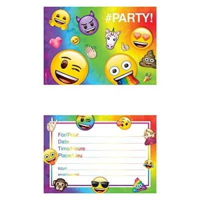 Abbildung von Einladung Emoji Fun Rainbow 8 Stücke