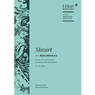 Abbildung von Missa brevis D dur KV 194 (186h) Breitkopf Urtext Klavierauszug (EB 8607)