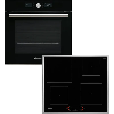 Abbildung von BAUKNECHT Backofen Set &quot;BAKO4 HI6 BLACK&quot;, BIR4 DH8FS2 ES, mit 2 fach Teleskopauszug, Hydrolyse, PowerHeißluft