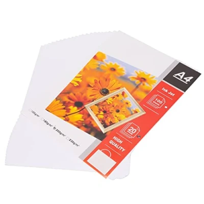 Abbildung von Yoidesu Mattes Fotopapier, 20 Stück 200 G/㎡ A4 8,3 X 11,7 Zoll Druckerpapier, Wasserabweisende, Glänzende Oberfläche, Lichtbeständiges Papier für die Dokumentenerstellung, Heimdruck, Fotodruck