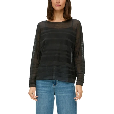 Abbildung von s.Oliver MIT Musterstruktur Strickpullover, Damen, Größe: 34, Schwarz