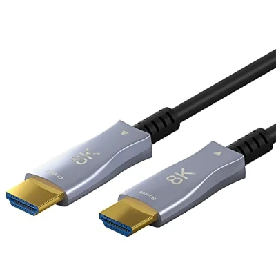 Abbildung von goobay 61654 Optisches High Speed HDMI Kabel mit Ethernet (AOC) / Glasfaserkabel/Hochgeschwindigkeitskabel für 8K@60 Hz 4K@120 Hz/Kompatibel Ps5, Xbox, PC, TV 70 Meter