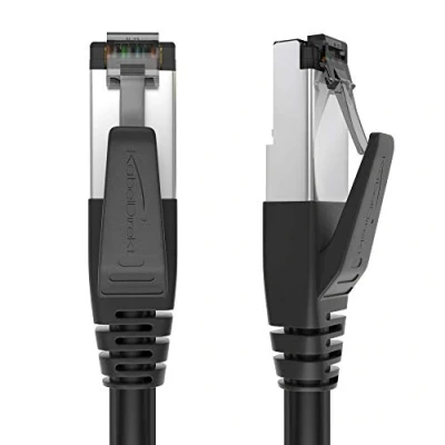 Abbildung von KabelDirekt Cat 8 Netzwerkkabel, 40 Gigabit, flexibel &amp; bruchfest konstruiert 1 m (LAN Kabel/Ethernet Kabel/Patchkabel, für maximale Glasfaser Geschwindigkeit und PC Gaming/PS5/Xbox)