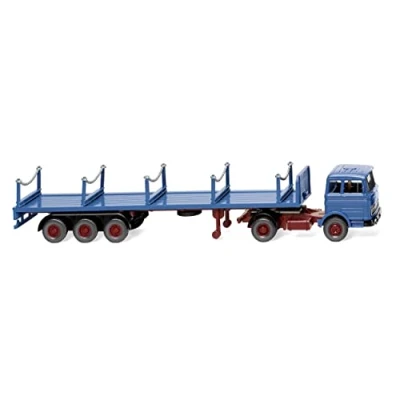 Abbildung von Wiking 055406 H0 LKW Modell Mercedes Benz Rungensattelzug azurblau