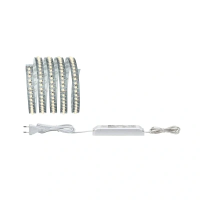 Abbildung von Paulmann 70585 LED Stripe MaxLED 1000 Basisset 1,5m Warmweiß 20W 230/24V 60VA Silber Lichtband Lichtstreifen Lichtschlauch
