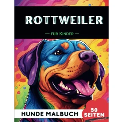 Abbildung von Rottweiler Malbuch für Kinder: 50 kreative, lustige und einfache Hunde Malvorlagen Jungen Mädchen, das perfekte Geschenk Kinder (Lustige Hunderassen Malbücher Kinder)