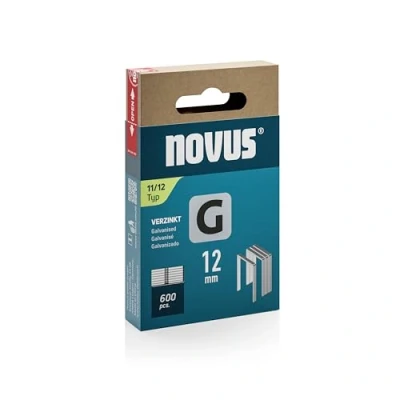 Abbildung von NOVUS TOOLS Flachdrahtklammern 12 mm für Hammertacker, 600 Tacker Klammern vom Typ 11/12, Schiebeschachtel, Heftmittel Folien und Pappe