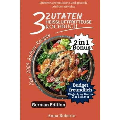 Abbildung von 3 ZUTATEN HEISSLUFTFRITTEUSE KOCHBUCH: Schnelle und einfache Rezepte aus dem Airfryer Kochbuch mit nützlichen Tipps Tricks zum Frittieren, Grillen, Braten Backen für Anfänger Senioren