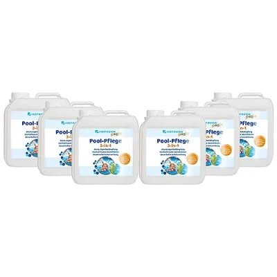 Abbildung von HOTREGA Pool Pflege 3in1 Konzentrat, 2 Liter: Effektiver Algenvernichter, Desinfektion &amp; Algenverhütung für kristallklares Wasser (6X Liter)