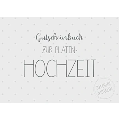 Abbildung von Gutscheinbuch zur Platin Hochzeit zum selbst ausfüllen: 20 Gutscheine als Geschenk Hochzeit, Geschenkidee 55. Hochzeitstag