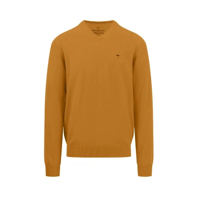 Abbildung von FYNCH HATTON Strickpullover Pullover mit V Kragen (1 tlg) Ausschnitt