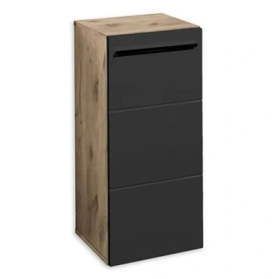 Abbildung von Bega Consult Badezimmerspiegelschrank Seitenschrank VISTA Badschrank Kommode in Viking Oak / Schwarz