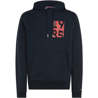 Abbildung von Tommy Hilfiger Chest Print Hoody Sweatshirt, Herren, Größe: 3XL, Desert sky