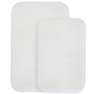 Abbildung von VANZAVANZU Badematte rutschfest 2er Pack Badteppich Verdickt Badezimmerteppich Weich Badeteppich Flauschige Mikrofaser Badvorleger, Supersaugfähig, Maschinenwaschbar 40 x 60cm &amp; 50 80cm (Weiß)