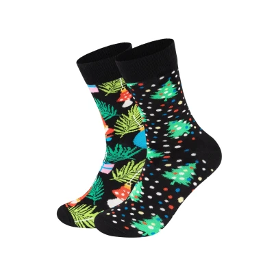 Abbildung von Happy Socks Holiday TREE GIFT Unisex 2 PACK Socken, Größe: 36 40, Black