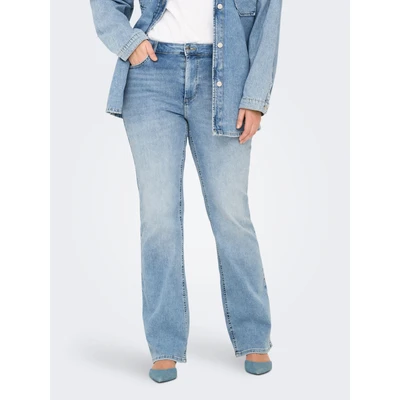 Abbildung von ONLY Carmakoma Carwilly LIFE Flared Jeans, Damen, Größe: 54x32, Light blue denim