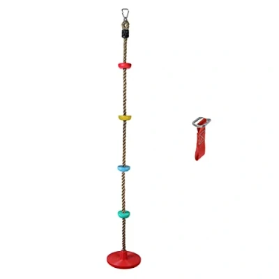 Abbildung von ALPIDEX Ninja Line Kinder Slackline Hindernisse Set Turnringe Seilknoten Schaukel Kletterleiter Zubehör Erweiterbar Warrior Parcours 7 Jahre Garantie auf Material*, Stil:Klettertau