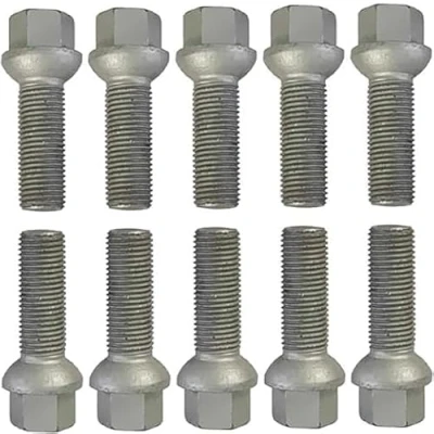 Abbildung von 10 Radschrauben Radbolzen silber Kugelbund M14x1,5 65mm R14